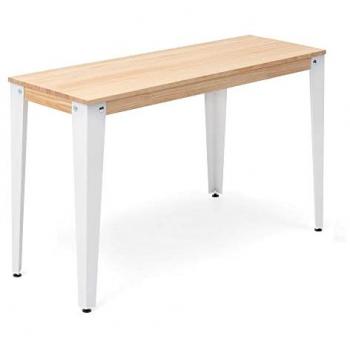 Consola Lunds 110x39x75cm Blanca en Madera Maciza de Pino con Acabado Natural Estilo Nórdico Industrial