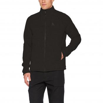 Odlo Midlayer Full Zip Sherpa Jacket Chaqueta de Forro Polar, Hombre, Color Negro, Large