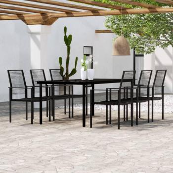 vidaXL 7 Piece Black Garden Dining Set