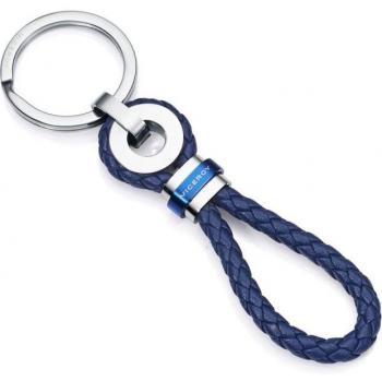 Llavero Viceroy Air de acero en Ip azul con cuero trenzado en color azul