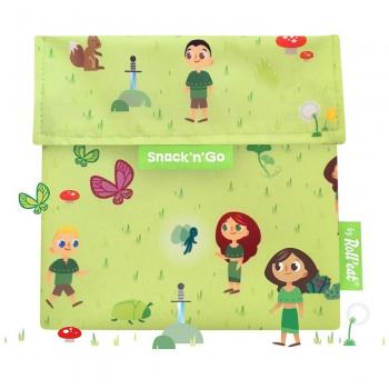 Roll'eat ® | Porta Sandwich Reutilizable, Bolsa Ecológica sin BPA, Porta Bocadillo de Color Forest - Snack'n'Go Kids