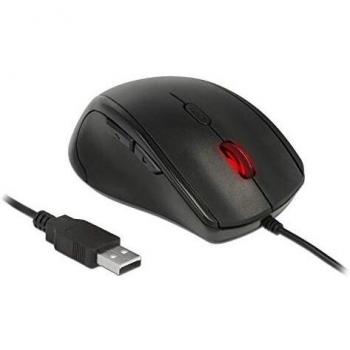 DeLock Ratón ergonómico óptico, 5 Teclas, para Zurdos, USB-A
