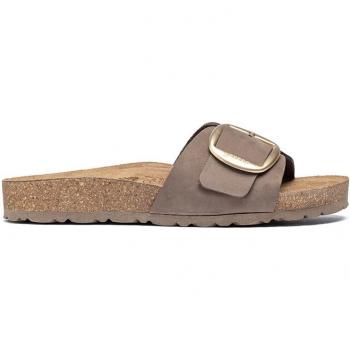 Sandalias planas de mujer de piel - YOKONO JERBA 114 Mujer Taupe