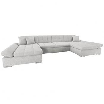 Sofá rinconero Comfivo 155 con función de descanso, caja de ropa de cama, dimensiones 360x160x75cm