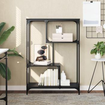Estantería de madera y acero negro 81x36x115 cm