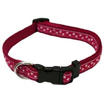 Rosewood 03672 Wag-n-Walk - Collar Ajustable, diseño de Lunares, Color Rojo