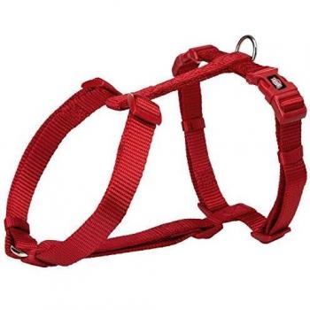 Arnés New Premium Rojo Trixie, tipo H, ajustable, con acolchado suave, diseño ergonómico, material resistente y duradero