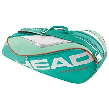 Head Tour Team 6R Combi Bolsa de Tenis, Unisex, Azul/Naranja/Blanco, 70 x 50 x 10 cm, 0.4 Liter