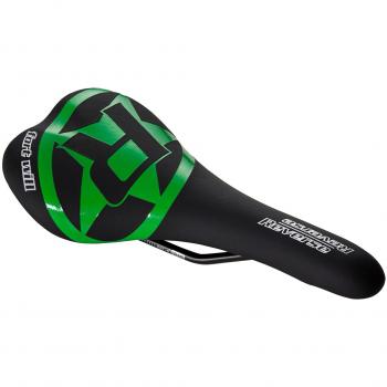 Reverse Fort Will Style CrMo MTB Saddle - Black/Green Anti-Slip Design
