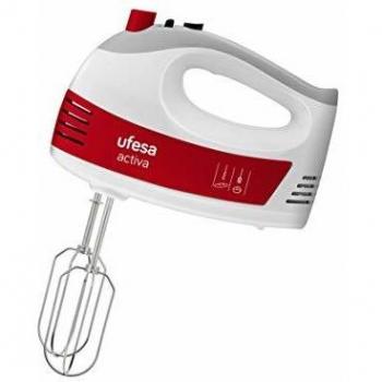 Ufesa BV4650 Batidora Amasadora, 400W, 5 velocidades, Turbo, Tecla Expulsión Accesorios, 2 Varillas Amasadoras, 2 Varillas Batidoras, Diseño Ergonómico con Agarre de Tacto Suave