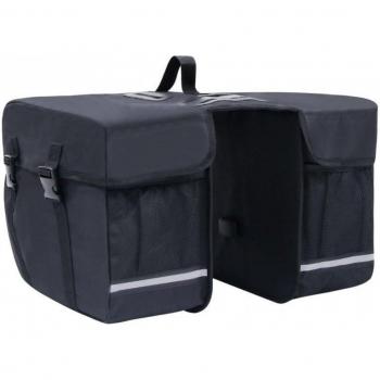 Alforja Doble para Bicicleta 35L Negro Resistente al Agua y con Gran Capacidad de Almacenamiento