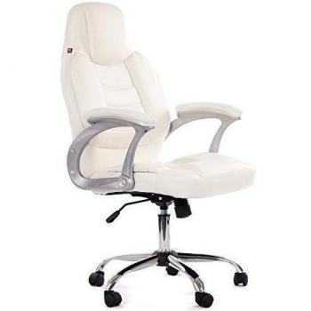 MY SIT Silla giratoria de oficina Silla de escritorio con Respaldo Blanco Venecia con Reposabrazos