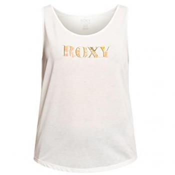 Camiseta sin mangas Roxy Losing My Mind para mujer, color blanco y amarillo, talla L