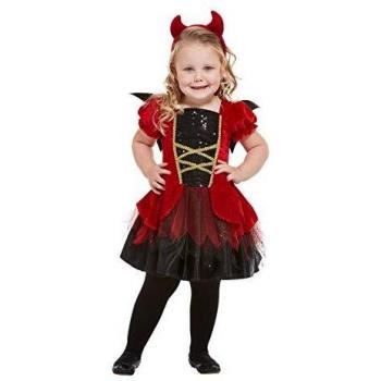 Smiffys 50794T1 - Disfraz de diablo para niña, color rojo, edad de 1 a 2 años