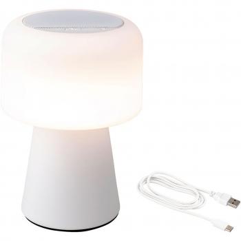 Lámpara LED con altavoz para exterior e interior color blanco 22,5cm Bluetooth recargable