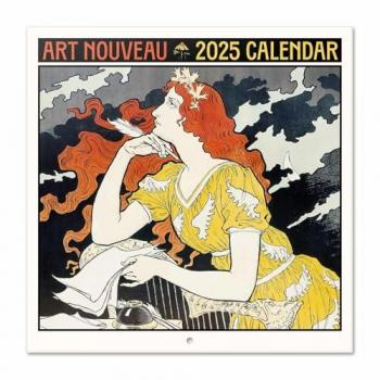 Calendario Pared 2025 Art Nouveau 30x30 cm con Ilustraciones y Espacio para Anotar