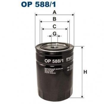 Filtro de aceite FILTRON OP588/1 con alta eficiencia de filtración, diseño optimizado para una instalación fácil, compatible con múltiples marcas y modelos de vehículos, fabricado con materiales de calidad para garantizar durabilidad y rendimiento