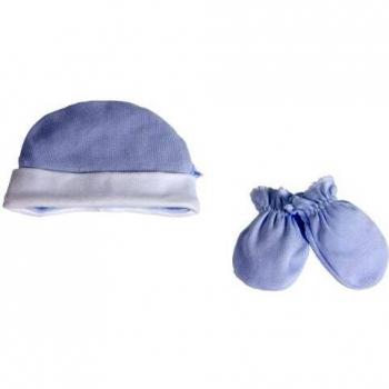 Cambrass 23138 - Set de gorro y manoplas para bebé, de 0 a 1 meses, color celeste