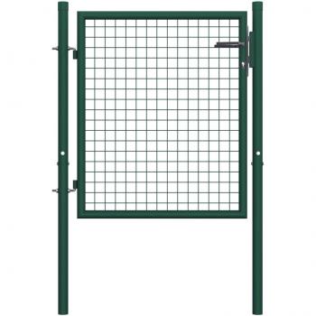 vidaXL Fence Gate Steel 100x75 cm Green