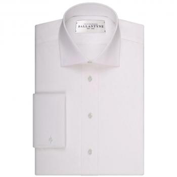 Ballantyne White Cotton Spread Collar Formal Shirt - IT38 | XS