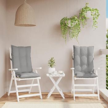 Cojines de silla con respaldo alto 2 piezas tela Oxford gris Vidaxl