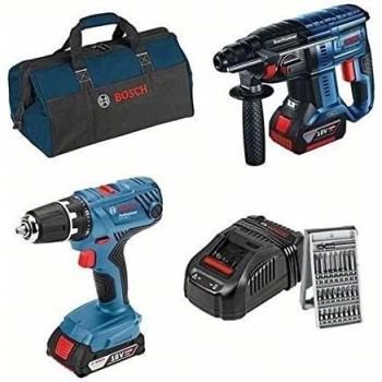 Bosch Kit 18V: GSR 18V-21 + GBH 18V-21 + bolsa de transporte