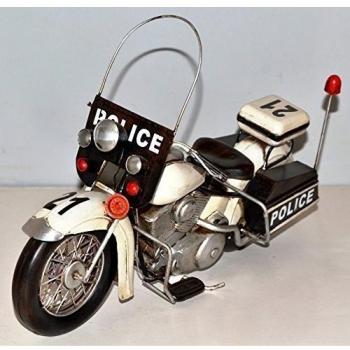 Motocicleta de policía HD rojo chapa para modelo de moto de coleccionista Tin Model Vintage Bike Motorbike motor cycle aprox 35 cm 37405
