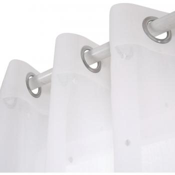 Deconovo Visillo Bordado con Anillas 140 X 175 Cm 1 Par Gota Blanco
