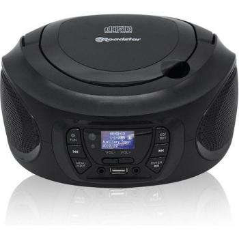 Roadstar CDR-375D+/BK Radio CD Portátil DAB/DAB+ FM, Reproductor CD-MP3, USB, AUX-IN, Mando a Distancia, Reloj Alarma, Salida de Auric