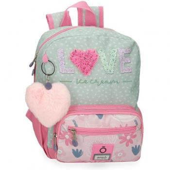 Mochila Enso Love Ice Cream para Niños con Bolsillos Laterales 28 cm