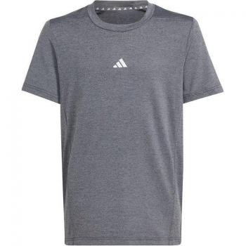 Camiseta de fitness Adidas Essentials HEA niño negro, manga corta, talla 152