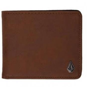 Volcom Slim Stone PU Wlt L Cartera, Hombre, Brown, O/S