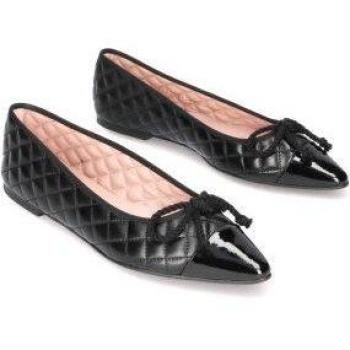 Bailarinas de piel Tyra negro para mujer