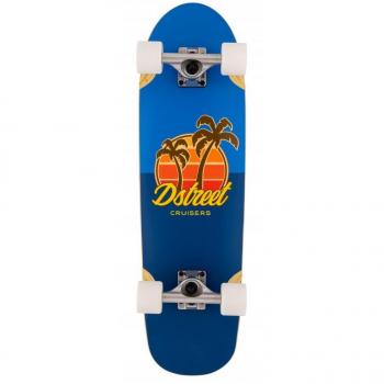 D Street Cruiser Palm 29.5 Azul, tipo de producto: patineta/cruiser, características: longitud de 29.5 pulgadas, diseño gráfico en la parte superior con palmeras, ruedas suaves para un paseo cómodo, tabla