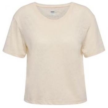Camiseta de Yoga Hummel Light Burnout de Manga Corta Beige XS Mujer con Ventilación