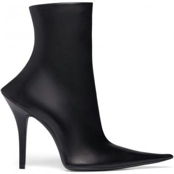 Balenciaga Women's Black Leather Witch High-Heel Boots, Size 40 (EU) / Size 10 (US) / Size 7 (UK)