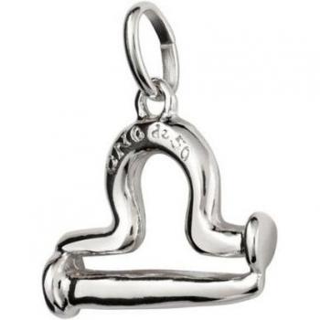 UNO de 50 Libra Silver Plated Metal Charm - Zodiac Sign Design