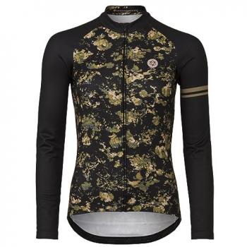 Maillot de Manga Larga Agu Abstract Flower Verdoso Negro Mujer - S