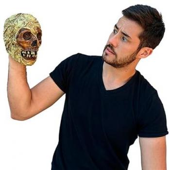 Calavera de Momia Decorativa 12,7 cm - 100% Látex, Fácil Limpieza y Resistente al Sol y Fuego