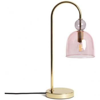 Lámpara de Mesa Metal y Cristal Baudelaire Dorado Efectoled