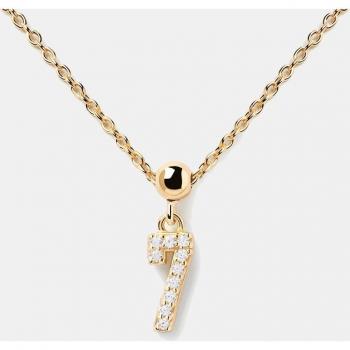 Charm PDPAOLA Nº 7 Plata con Baño de Oro y Circonitas