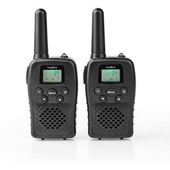 Nedis Walkie-Talkie Rechargeable MicroUSB, 2.5H Talktime, 10km Range, 8 Channels, 3 VOX, 2 Pcs, Black