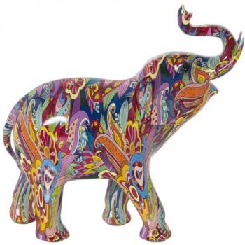 Figura Decorativa Elefante Multicolor Plástico 14 x 30 x 28 cm Alexandra House Living