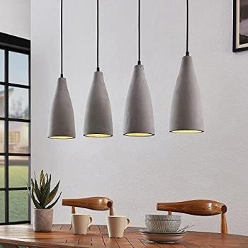 Lámpara colgante de hormigón Sanne con 4 luces