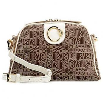 Roberto Cavalli Class Spring Jacquard Bolso de hombro natural/blanco