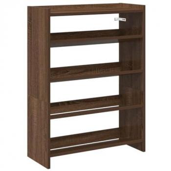 Mueble Zapatero de Madera Contrachapada Marrón Roble 80x25x61,5 cm