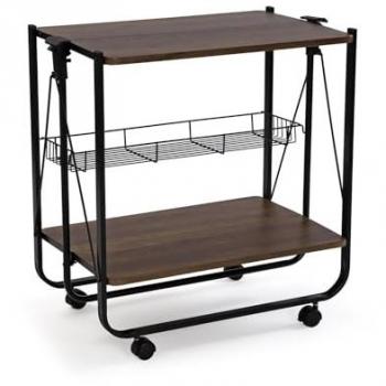 Carro de Cocina Versa Negro PVC Metal Madera MDF 40 x 70 x 68 cm