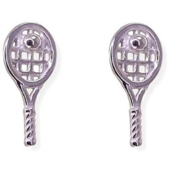 Pendientes de Plata Ley 925m para Mujer con diseño de Raquetas de Tenis, tamaño 13mm y Pulsera de Plata Ley 925m para Mujer de 17 cm con detalle de raqueta de tenis de 3 cm