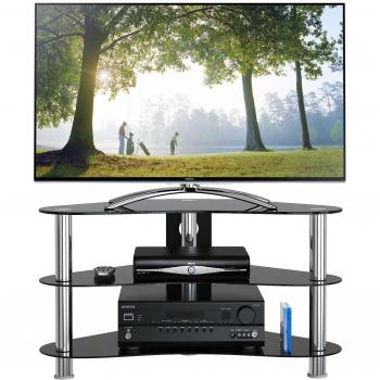 1home Soporte Vidrio Templado Negro de TV para 32-42pulgadas 90 cm de ancho de plasma/LCD/LED/3D
