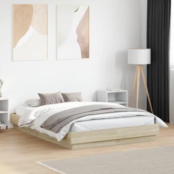 Cama de madera multicapa Roble Sonoma 120x190 cm